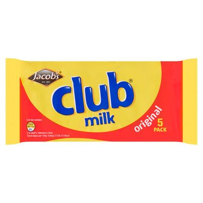 Jacob's Club Milk 5 Pack 110g