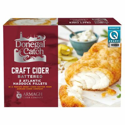 Donegal Catch Cider Battered Haddock Fillets 2 Pack 270g