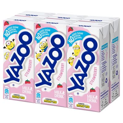 Yazoo Strawberry No Added Sugar 6 Pack 200ml