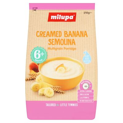 Milupa Banana Semolina Multigrain Porridge 6+ Months 210g