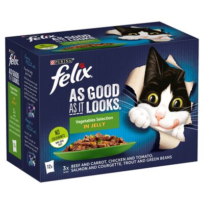 Felix Vegetable Selection In Jelly Cat Food 12 Pack 1.2kg