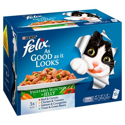 Felix Vegetable Selection In Jelly Cat Food 12 Pack 1.2kg
