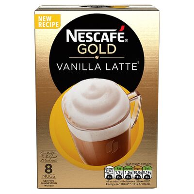 Nescafé Gold Instant Vanilla Latte 8 Pack 148g