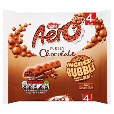 Nestlé Aero Bubbly Bar Milk 4 Pack 108g
