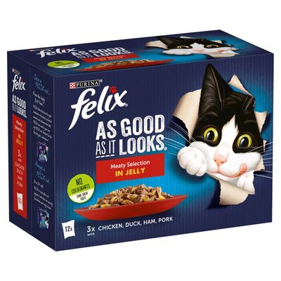 Felix Meat Selection In Jelly Cat Food 12 Pack 1.2kg