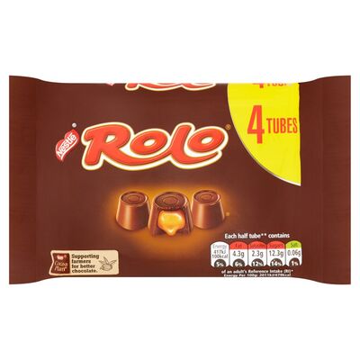 Nestlé Rolo Chocolate Carmel Tubes 4 Pack 166g