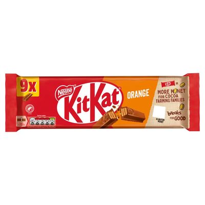 Nestlé KitKat 2 Finger Orange Chocolate Biscuit Bar 9 Pack 186g