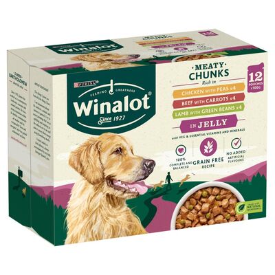 Winalot Dog Food Pouch Mixed In Jelly 12 Pack 1.2kg