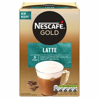 Nescafé Gold Latte Sachets 8 Pack 124g