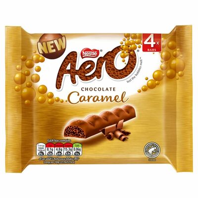 Nestlé Aero Bubbly Caramel 4 Pack 108g