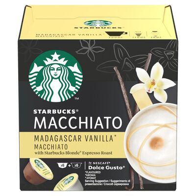 Starbucks Dolce Gusto White Vanilla Macchiato Coffee Capsules 12 Pack 132g