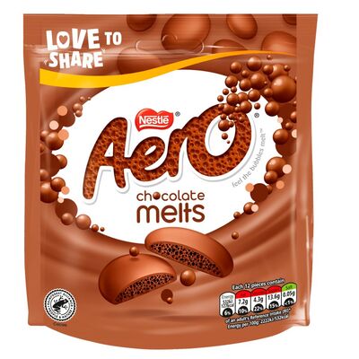 Nestlé Aero Melts Chocolate Pouch 92g
