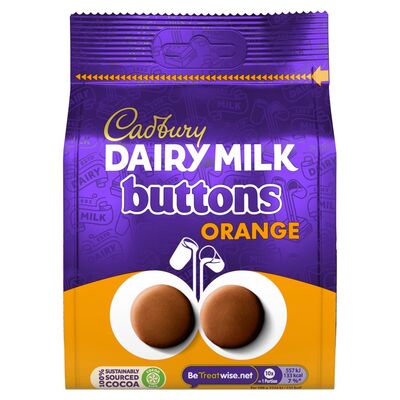 CADBURY GIANT ORANGE CHOCOLATE BUTTONS POUCH 110G