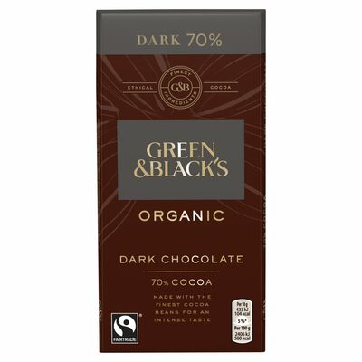 Green & Blacks 70% Dark Chocolate Bar 90g