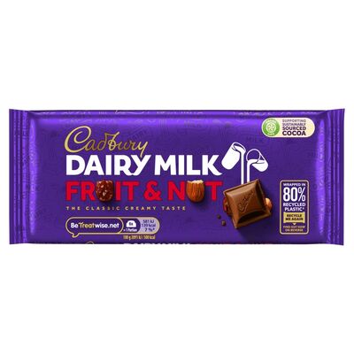 Cadburys Dairymilk Fruit & Nut Bar 110g 