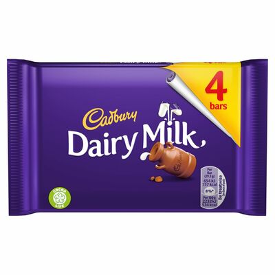 Cadbury Dairy Milk Chocolate Bars 4 Pack 117g