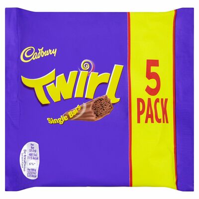 Cadbury Twirl Chocolate Bars 5 Pack 107.5g