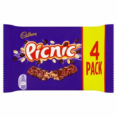 Cadbury Picnic Chocolate Bars 4 Pack 38g