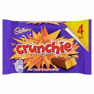 Cadbury Crunchie Chocolate Bars 4 Pack 105g