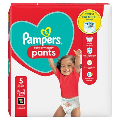 PAMPERS BABY DRY PANTS SIZE 5 33PCE 