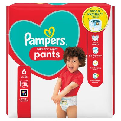 PAMPERS BABY DRY PANTS SIZE 6 28PCE