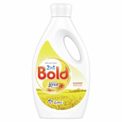 Bold 2In1 Washing Liquid Summer Breeze 57 Wash 2ltr
