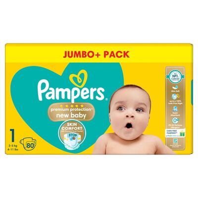 Pampers New Baby Size 1 Jumbo + 80pce