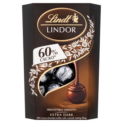 Lindt Lindor Extra Dark Chocolate Truffles Carton 200g
