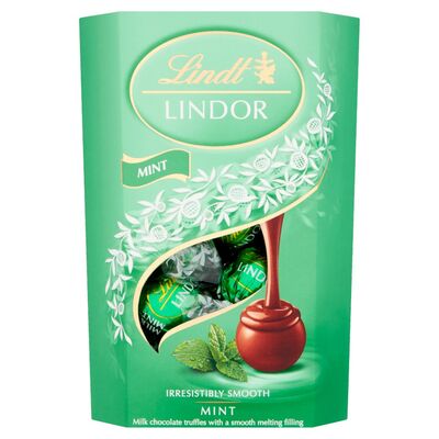 Lindt Lindor Milk Chocolate Mint Truffles Carton 200g