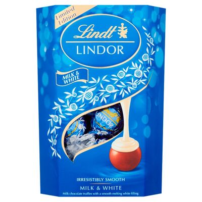 Lindt Lindor Milk & White Chocolate Truffles Carton 200g