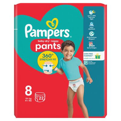 Pampers Baby Dry Nappy Pants Size 8 22pce