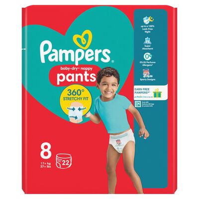 Pampers Baby Dry Nappy Pants Size 8 22pce