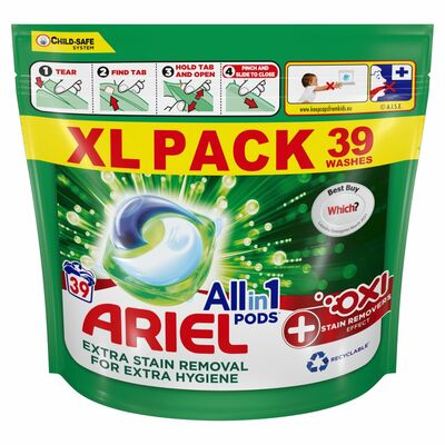 Ariel +Oxi Stain Remover All-In-1 Pods 39pce