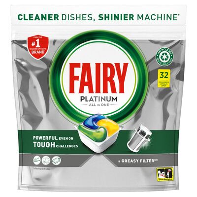 Fairy Platinum All In One Lemon Dishwasher Tablets 32pce