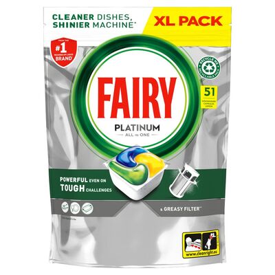 Fairy Platinum All in One Lemon Dishwashing Tablets 51pce