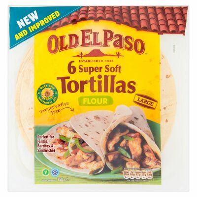 Old El Paso Flour Tortilla Wraps 6 Pack 350g