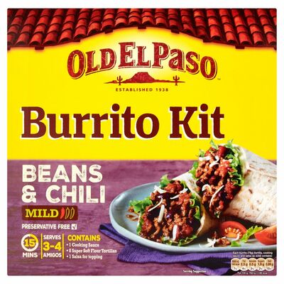 Old El Paso Beans & Chili Mild Burrito Kit 620g