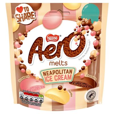 Nestlé Aero Melts Neapolitan Ice Cream Pouch 86g