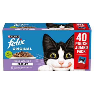 Felix Mixed Selection In Jelly Cat Food Pouch 40 Pack 85g