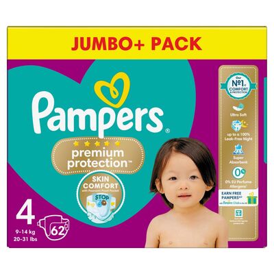 Pampers Premium Protect Size 4 Jumbo 62pce 