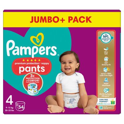 Pampers Active Fit Pants Size 4 Jumpo + 54pce