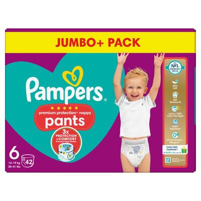 Pampers Active Fit Pants Size 6 Jumbo + 42pce