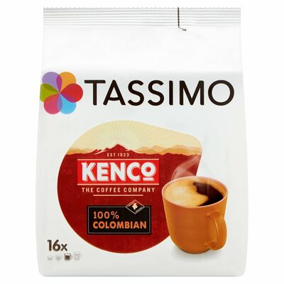 TASSIMO KENCO PURE COLOMBIAN PODS 16 PACK 128G
