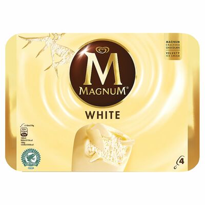 Magnum White Chocolate Ice Cream 4 Pack 110ml