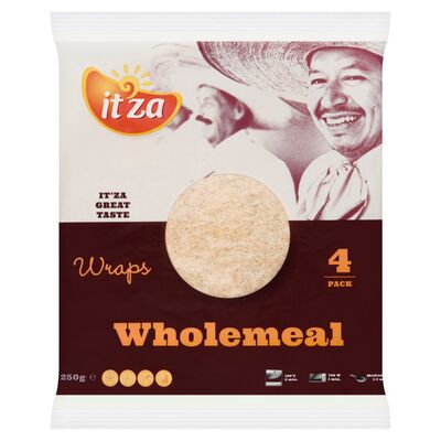 Itza Wholemeal Wraps 4 Pack 250g