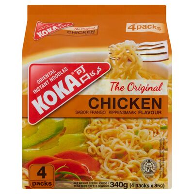 Koka Original Chicken Noodles 4 Pack 340g