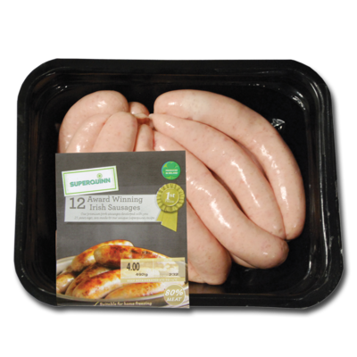 SUPERQUINN IRISH PORK SAUSAGE 12 PACK 492G