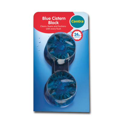 Centra Blue Cistern Block Twin 45g