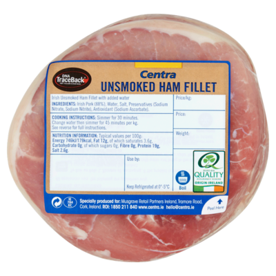 CENTRA FRESH IRISH HAM FILLET 1.4KG