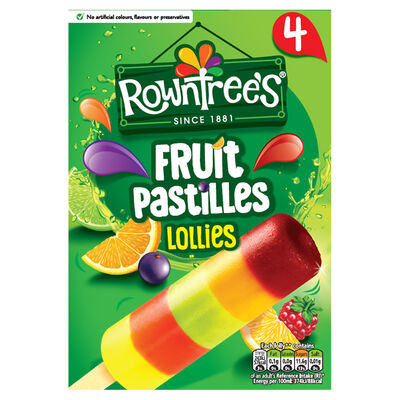 Rowntree's Fruit Pastille Ice Lollies 4 Pack 65ml
